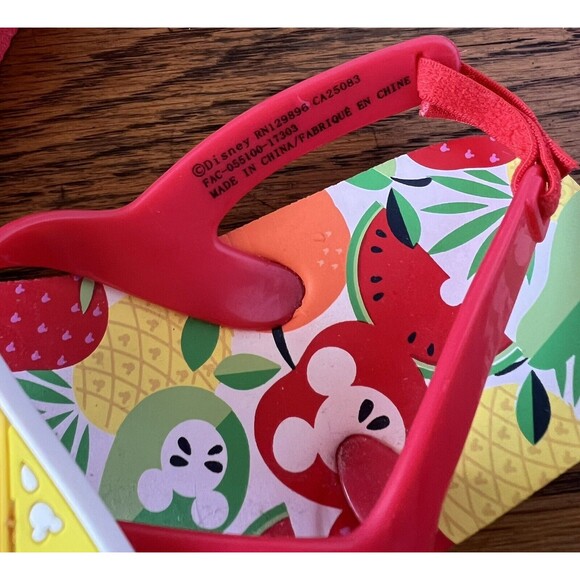 Disney Mickey Minnie Mouse Fruit Kids Flip Flops Sandals 7/8 - Picture 2 of 5
